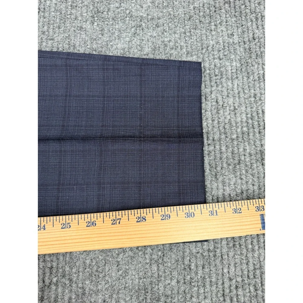 Windowpane Reda 1865 Wool 2‎ Piece Suit 48L/43L Blue Black Modern Fit